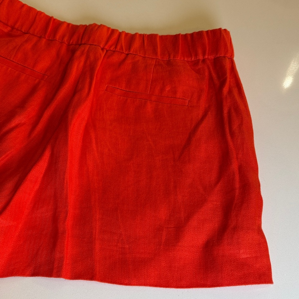 J. Crew 100% Linen High Waist Shorts. Coral/ Orange Size 8 - Picture 7 of 11